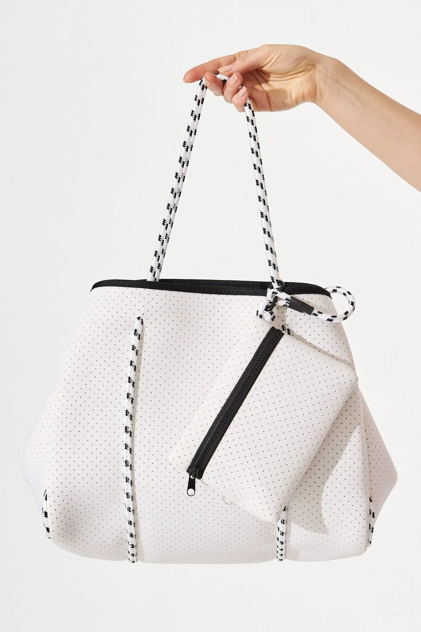 August + Delilah Rania Neoprene Tote Bag In White sold by St Frock product image thumbnail 3
