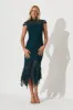 Emilise Midi Dress In Emerald Green Lace sold by St Frock