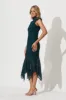 Emilise Midi Dress In Emerald Green Lace sold by St Frock