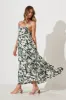 Matilda Maxi Sundress Cream With Green Print sold by St Frock