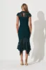 Emilise Midi Dress In Emerald Green Lace sold by St Frock