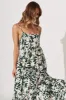 Matilda Maxi Sundress Cream With Green Print sold by St Frock