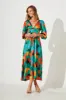 Melski Maxi Dress In Brush Stroke Multi Satin sold by St Frock
