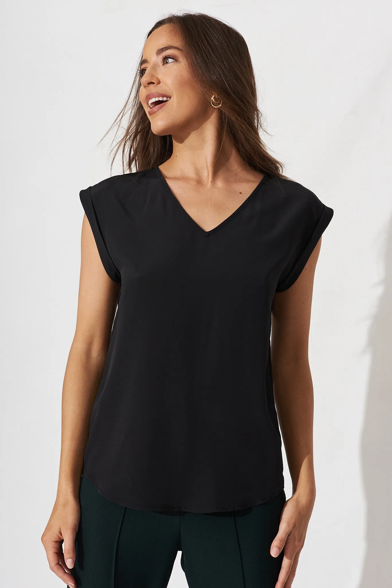 Jina Top In Black sold by St Frock