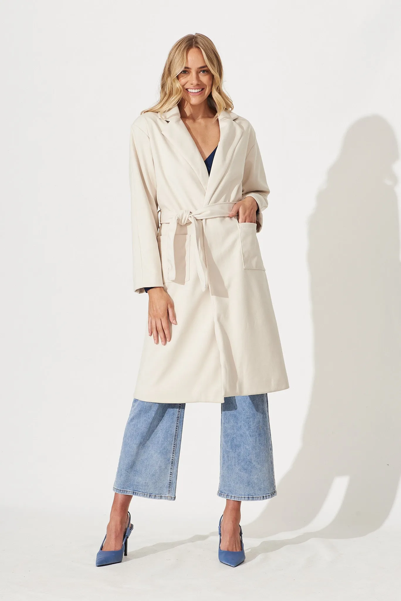Embrace Coat In Cream sold by St Frock product image thumbnail 2