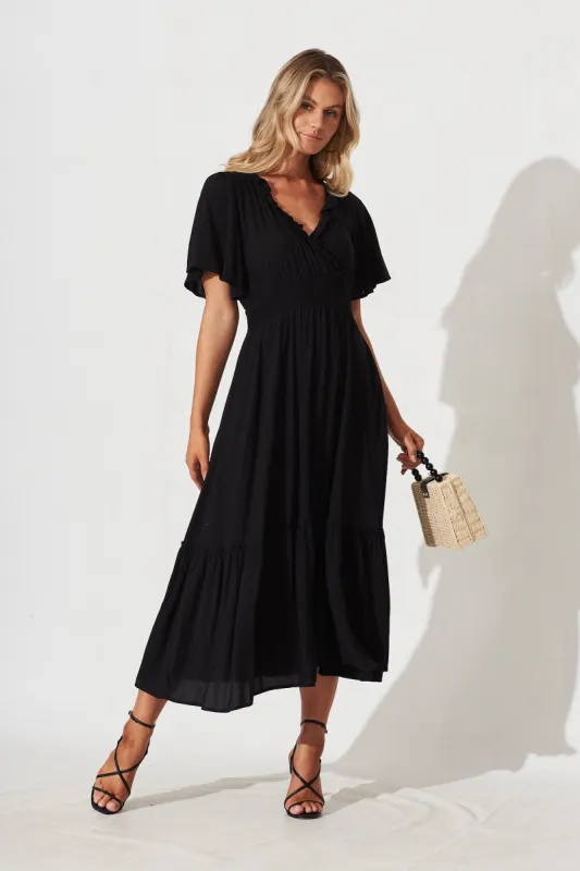 Avera Maxi Dress In Black sold by St Frock