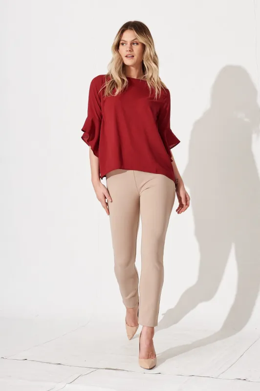 Nila Top in Dark Wine sold by St Frock