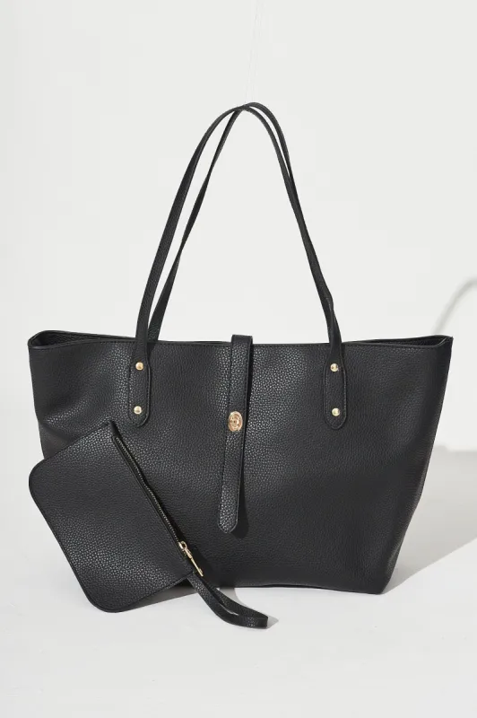 August + Delilah Colette Tote In Black sold by St Frock