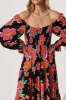 Betty Midi Dress In Black With Multi Floral sold by St Frock