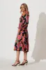Betty Midi Dress In Black With Multi Floral sold by St Frock