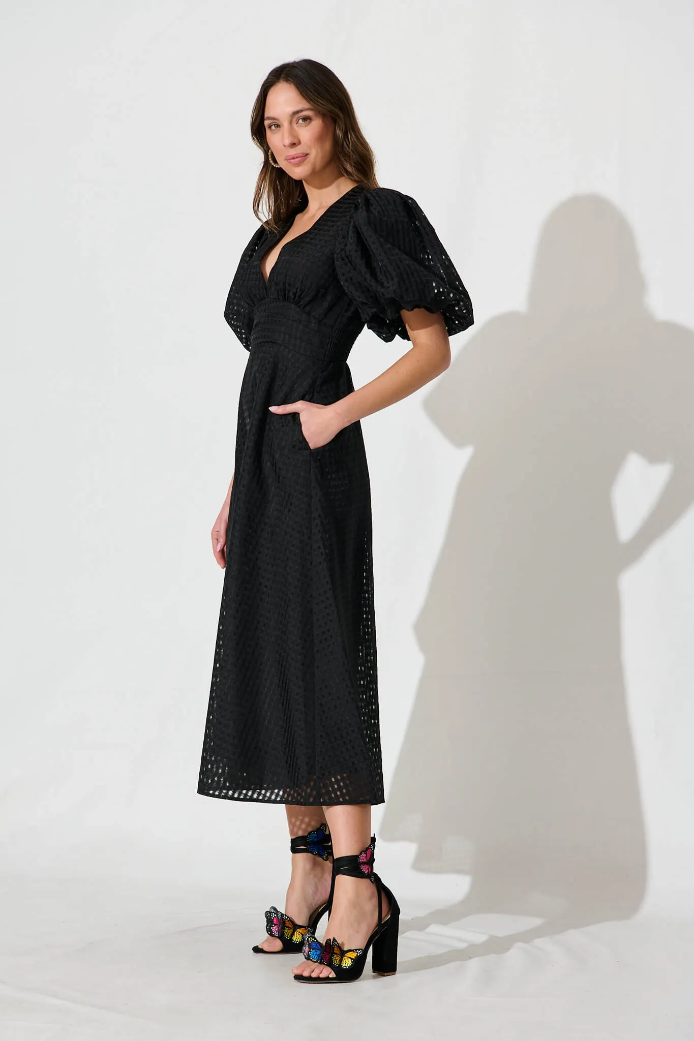 Duchess Maxi Dress In Black Organza sold by St Frock product image thumbnail 3