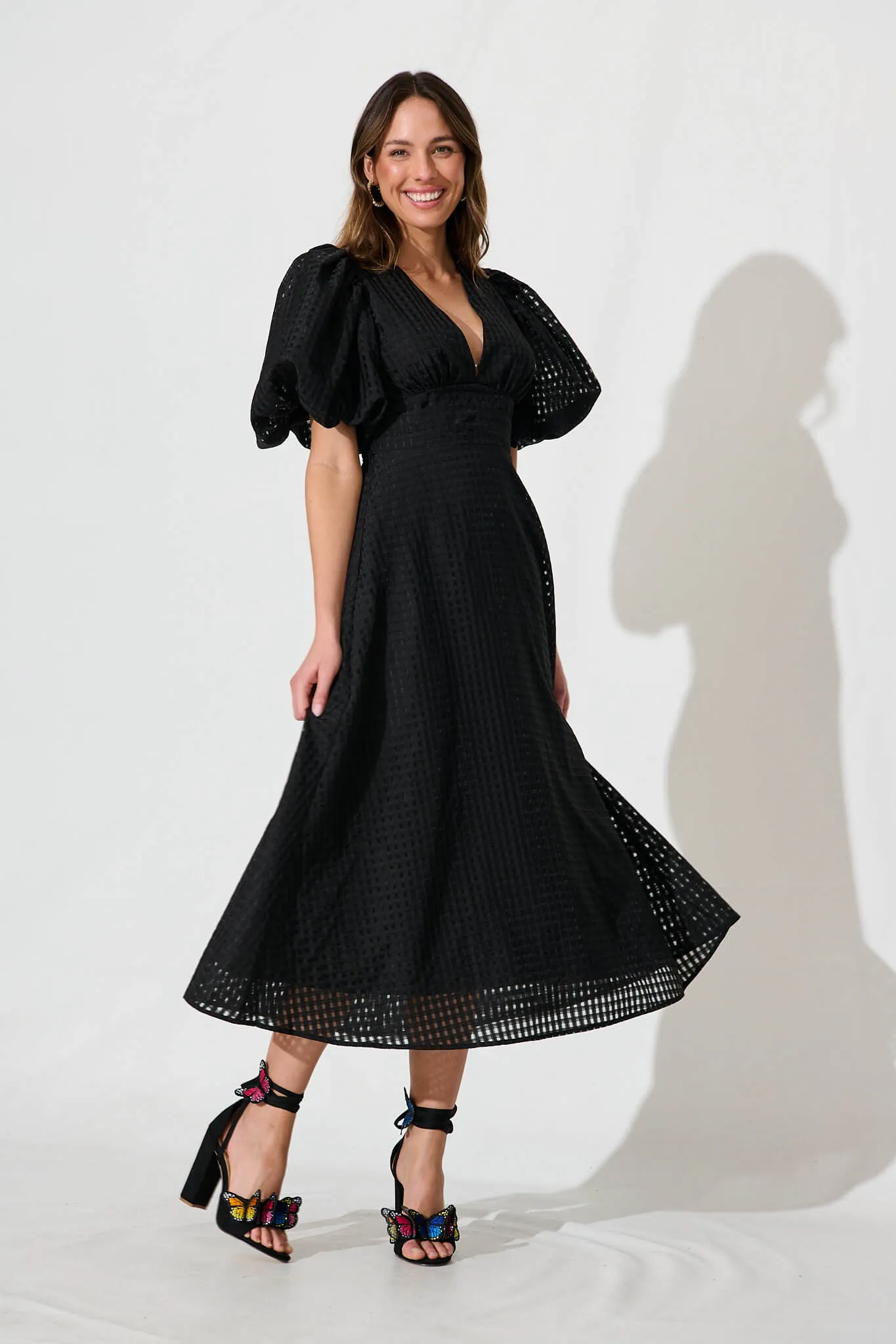 Duchess Maxi Dress In Black Organza sold by St Frock product image thumbnail 5