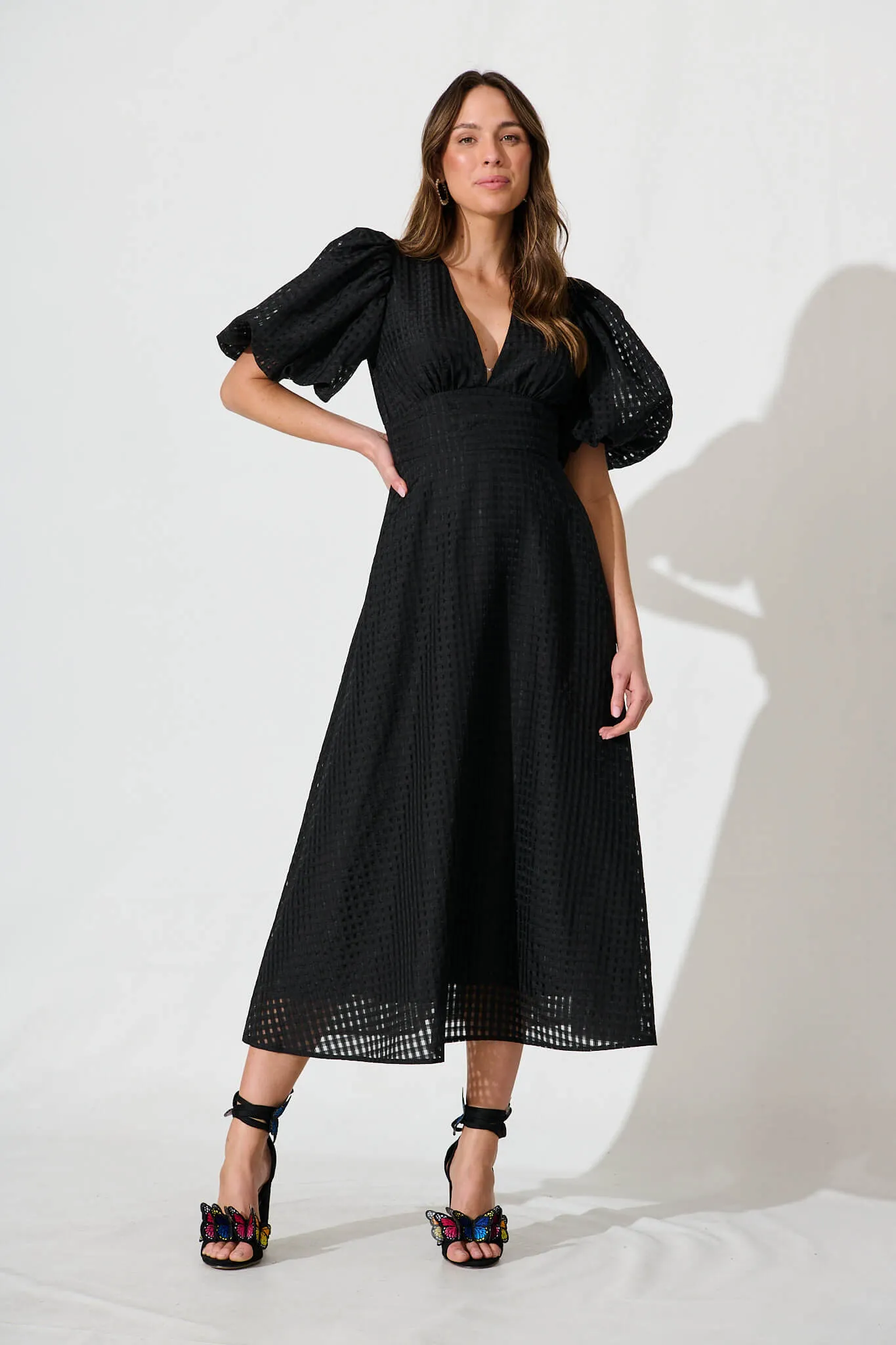 Duchess Maxi Dress In Black Organza sold by St Frock
