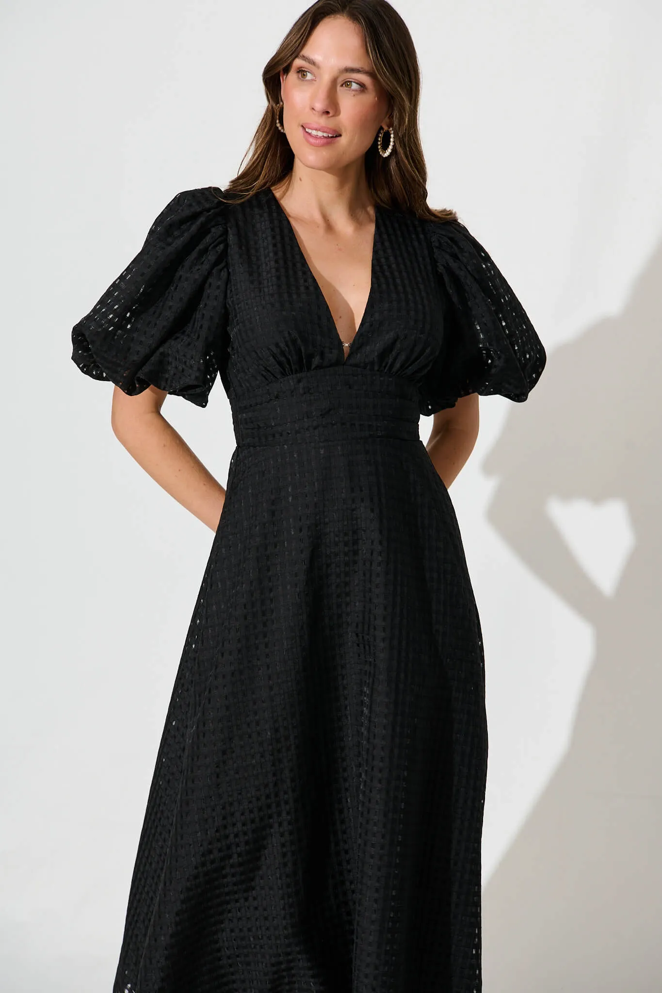 Duchess Maxi Dress In Black Organza sold by St Frock product image thumbnail 2