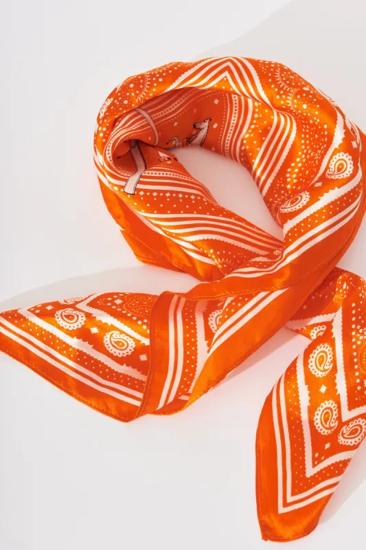 August + Delilah Megan Scarf In Orange Silk sold by St Frock