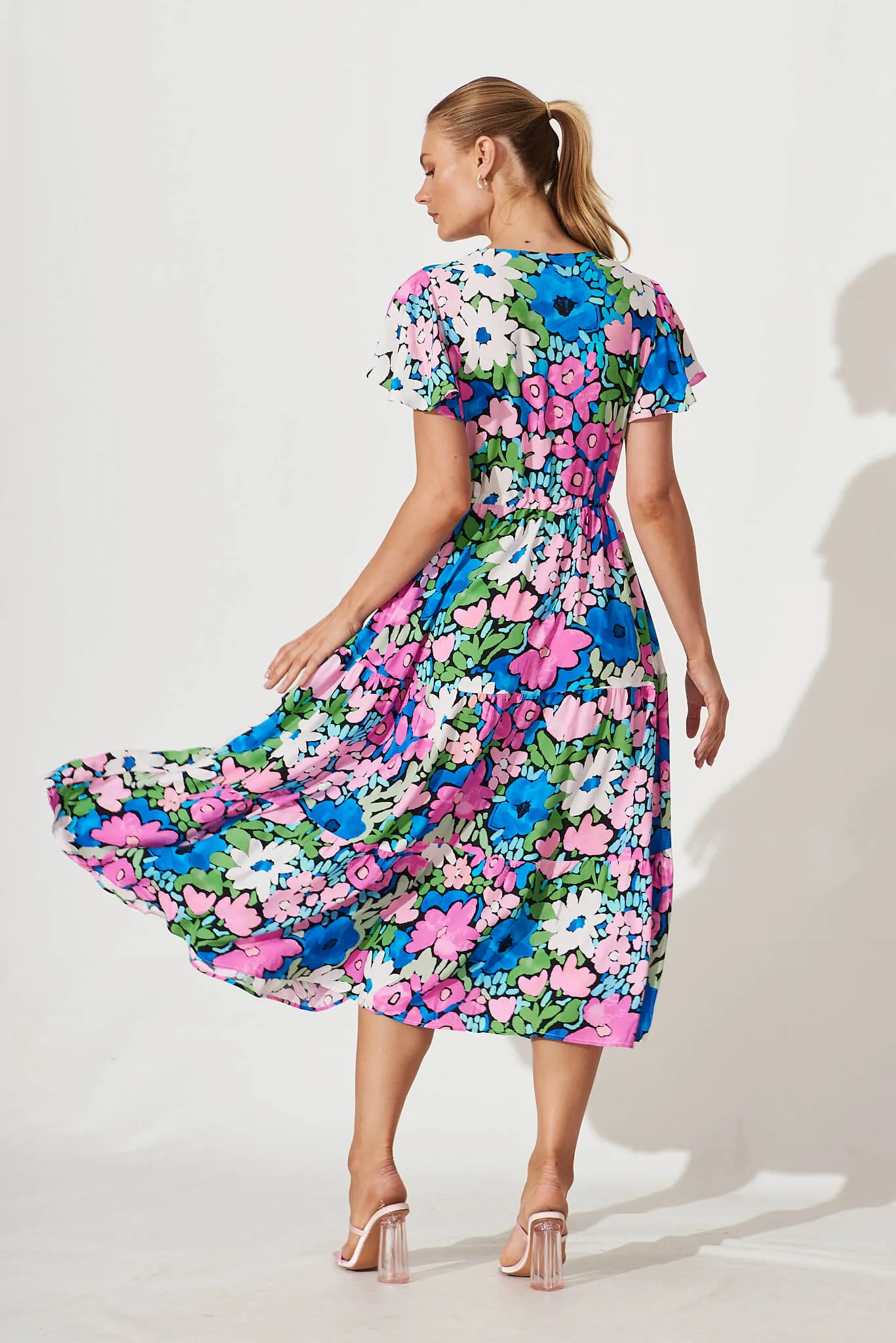 Saturday Midi Dress In Bright Multi Floral sold by St Frock product image thumbnail 4