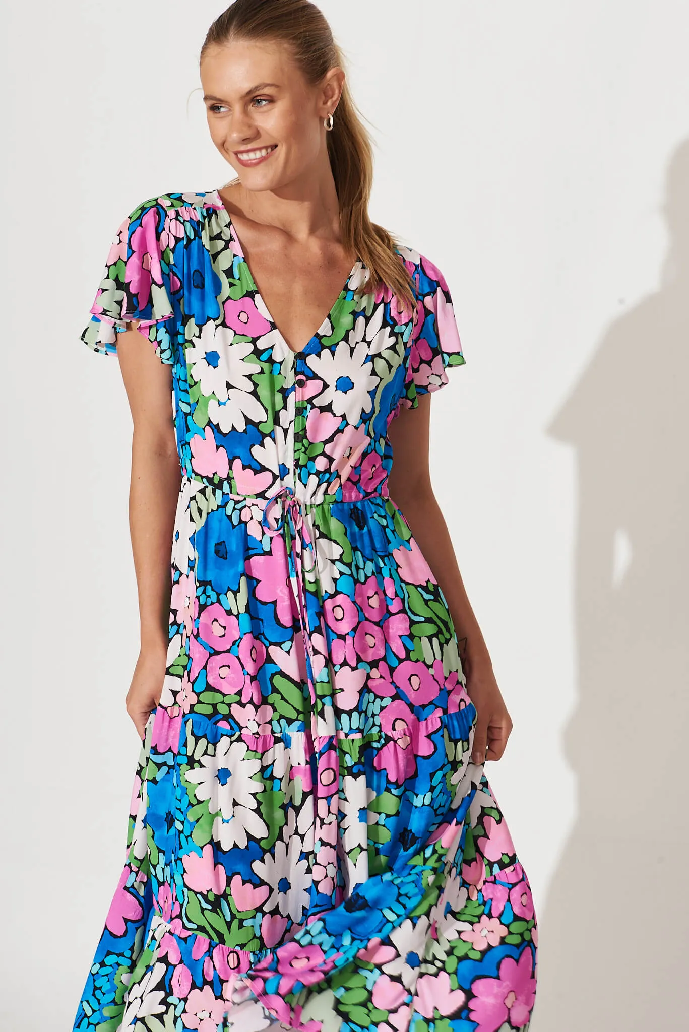 Saturday Midi Dress In Bright Multi Floral sold by St Frock product image thumbnail 2