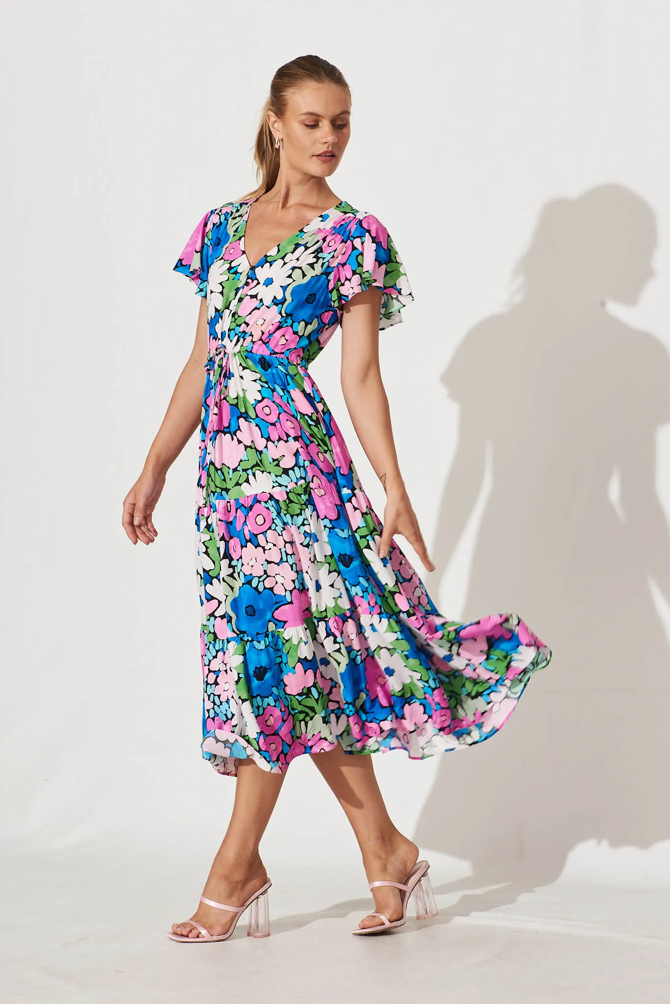 Saturday Midi Dress In Bright Multi Floral sold by St Frock product image thumbnail 3