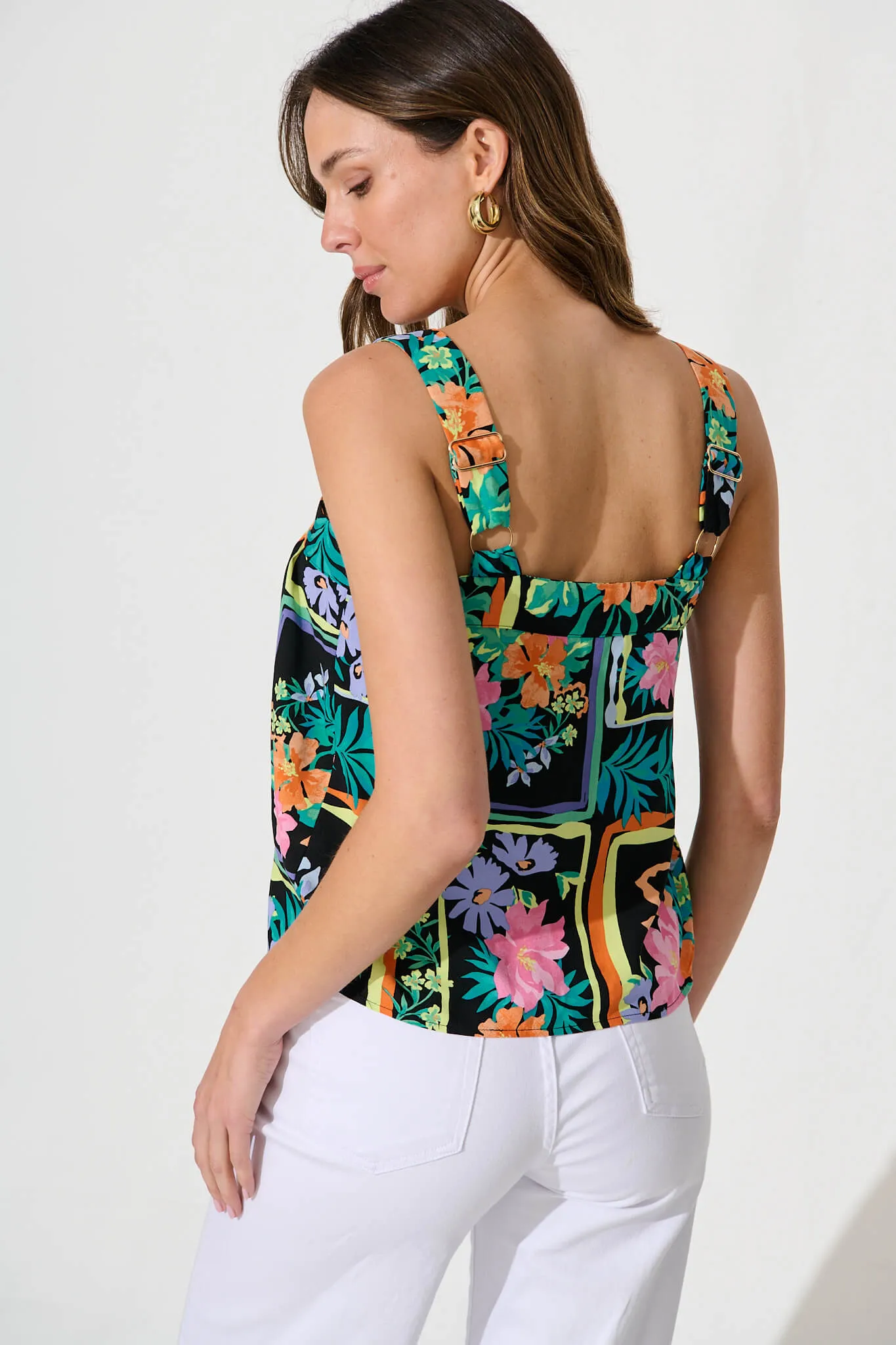 Liliana Cami Top In Black Multi Print sold by St Frock product image thumbnail 2