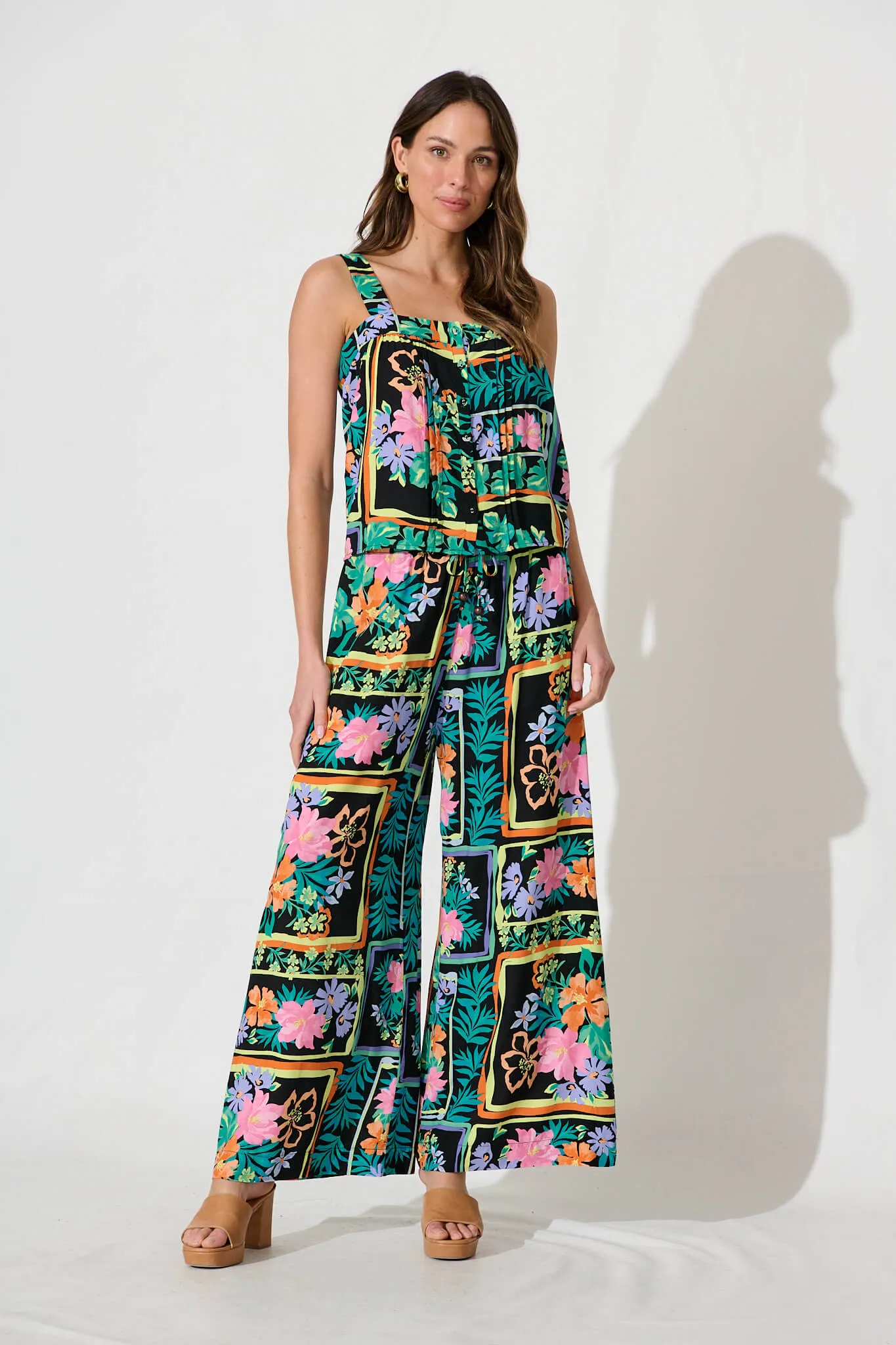 Liliana Cami Top In Black Multi Print sold by St Frock product image thumbnail 5