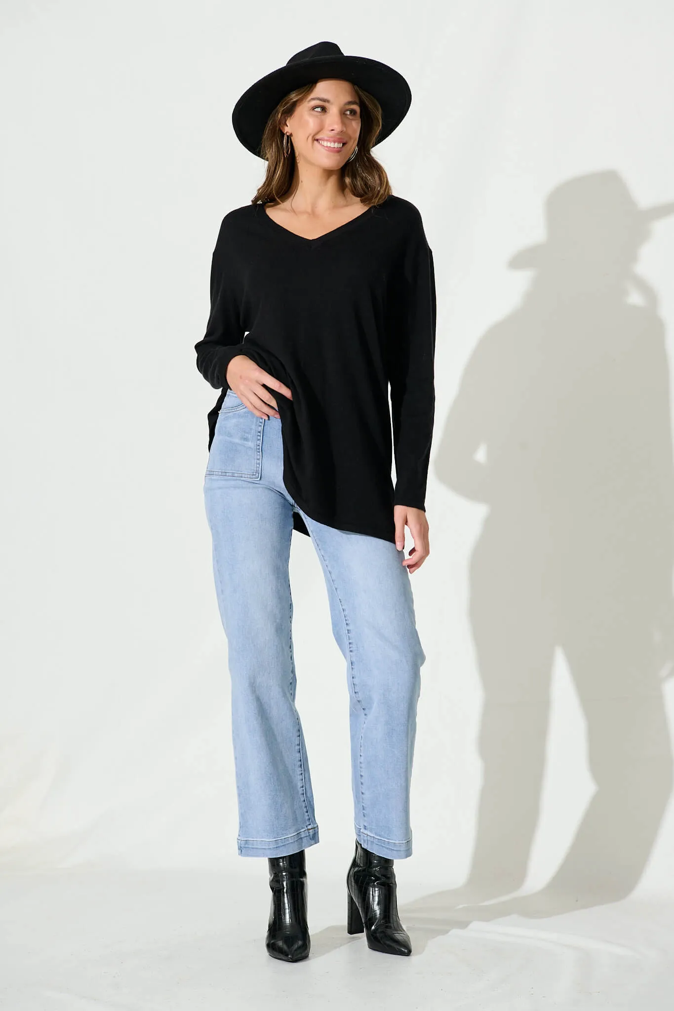 Janine Mid Rise Relaxed Leg Jean In Light Blue Denim sold by St Frock product image thumbnail 4