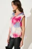 Rejina Top In Pink And Blue Watercolour Satin sold by St Frock