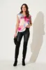 Rejina Top In Pink And Blue Watercolour Satin sold by St Frock
