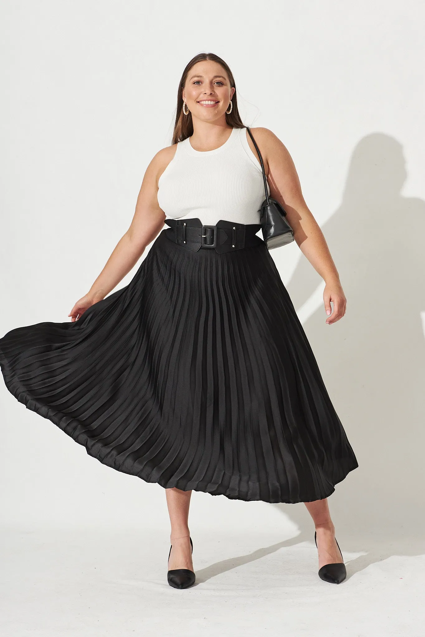 Jackie Stretch Corset Belt In Black sold by St Frock product image thumbnail 3