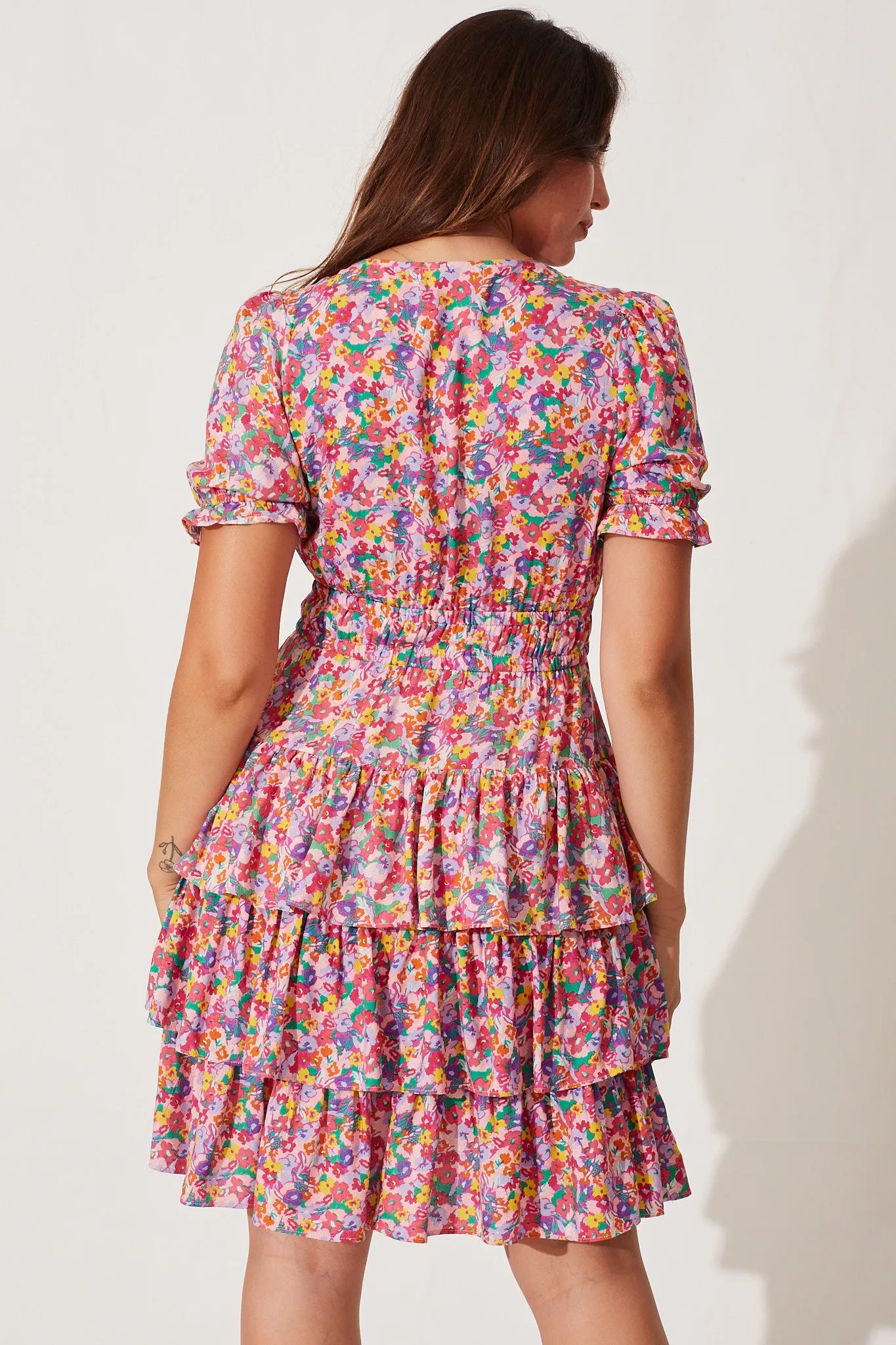 Remi Dress In Purple Multi Floral sold by St Frock product image thumbnail 4