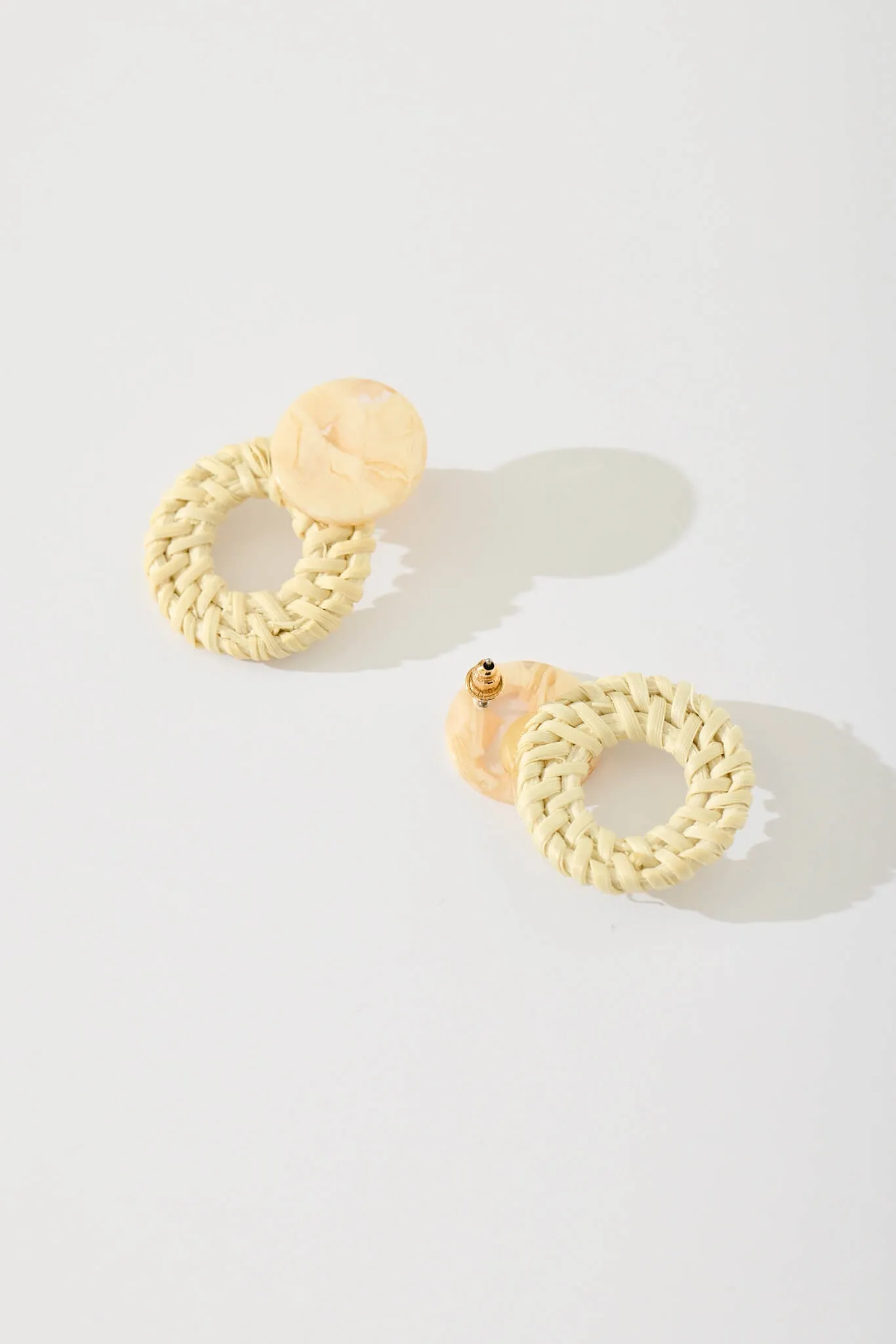 Elowen Drop Earrings In Beige Rattan sold by St Frock product image thumbnail 5