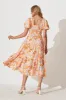 Rosa Midi Dress In Pink With Orange Floral sold by St Frock
