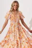 Rosa Midi Dress In Pink With Orange Floral sold by St Frock