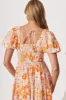 Rosa Midi Dress In Pink With Orange Floral sold by St Frock