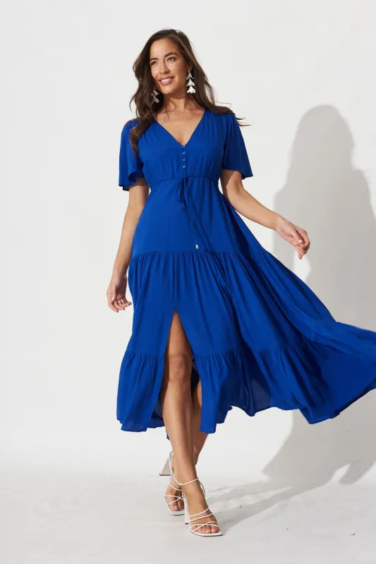 Violet Maxi Dress In Royal Blue sold by St Frock