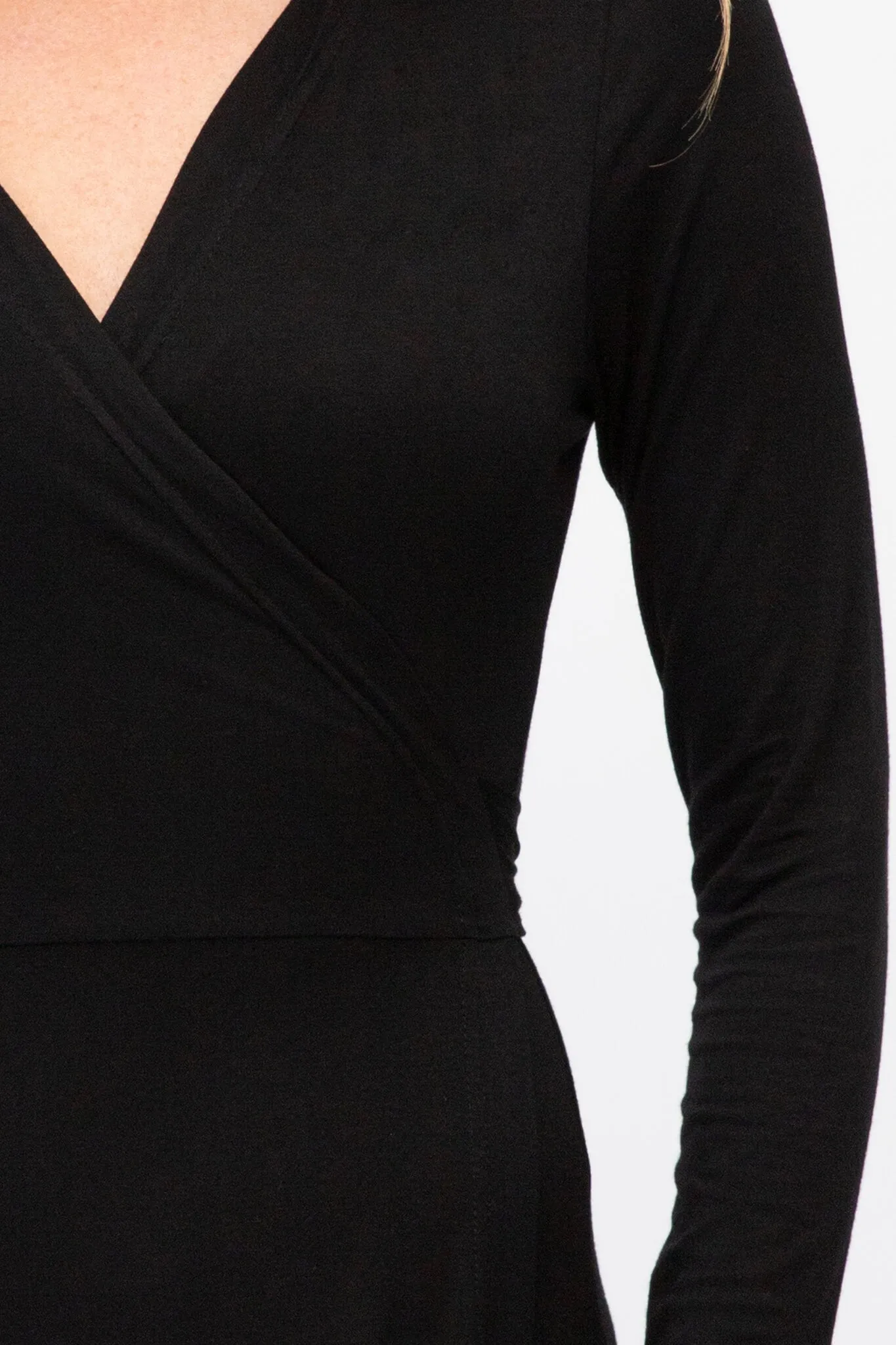 Loyal Midi Wrap Dress In Black Jersey sold by St Frock product image thumbnail 4