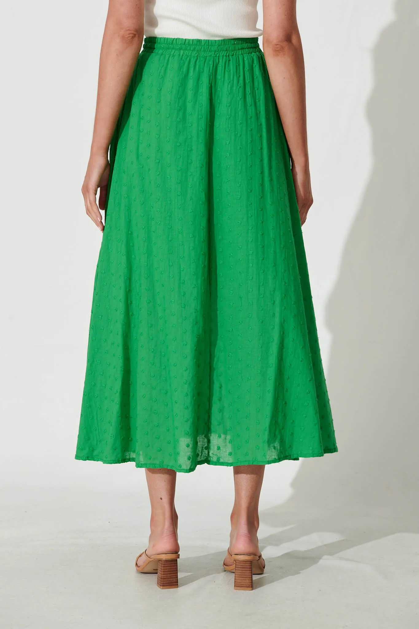 Behati Maxi Skirt In Green Swiss Dot sold by St Frock product image thumbnail 4