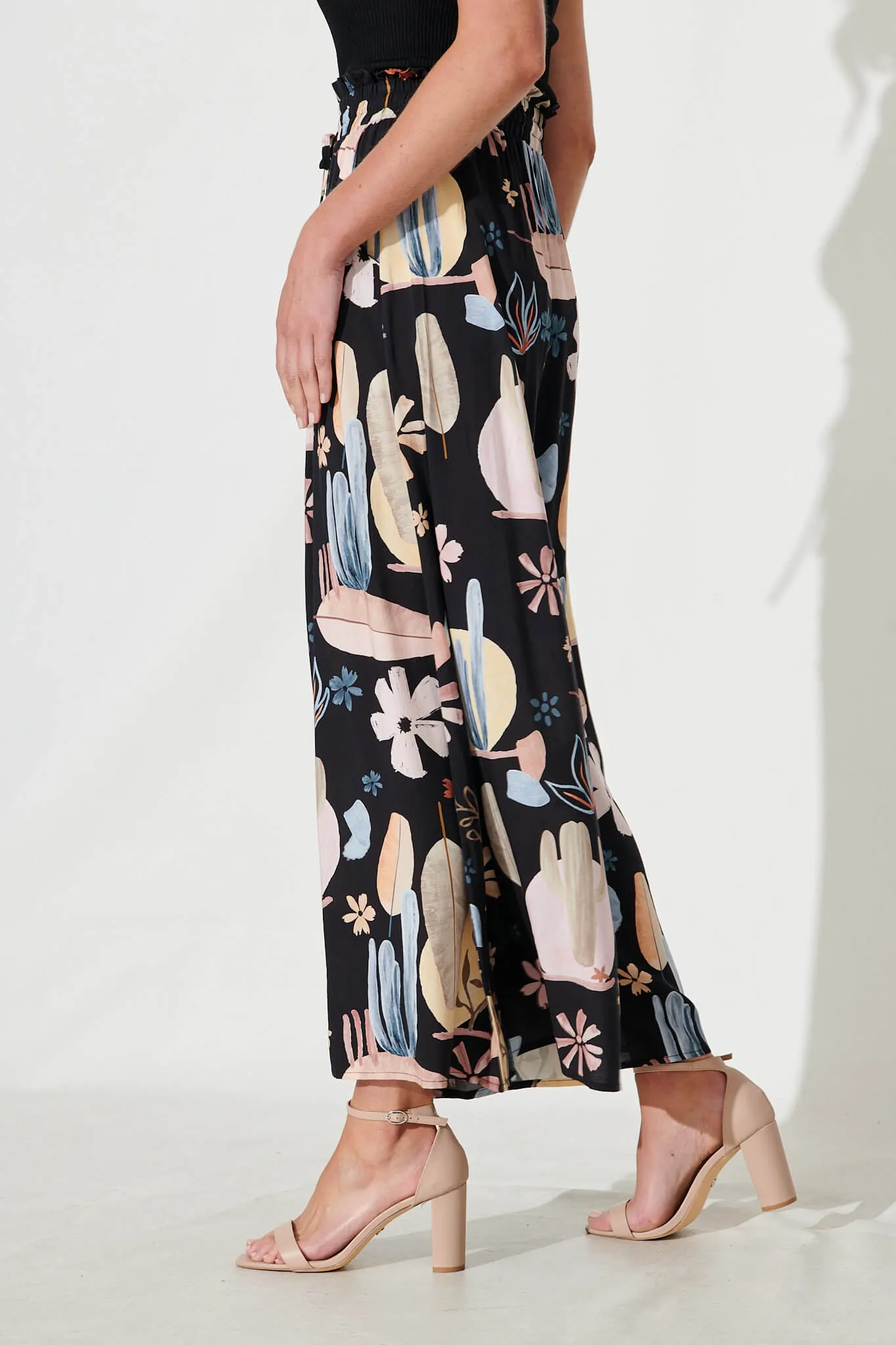 Mariah Pant In Black With Multi Print sold by St Frock product image thumbnail 3