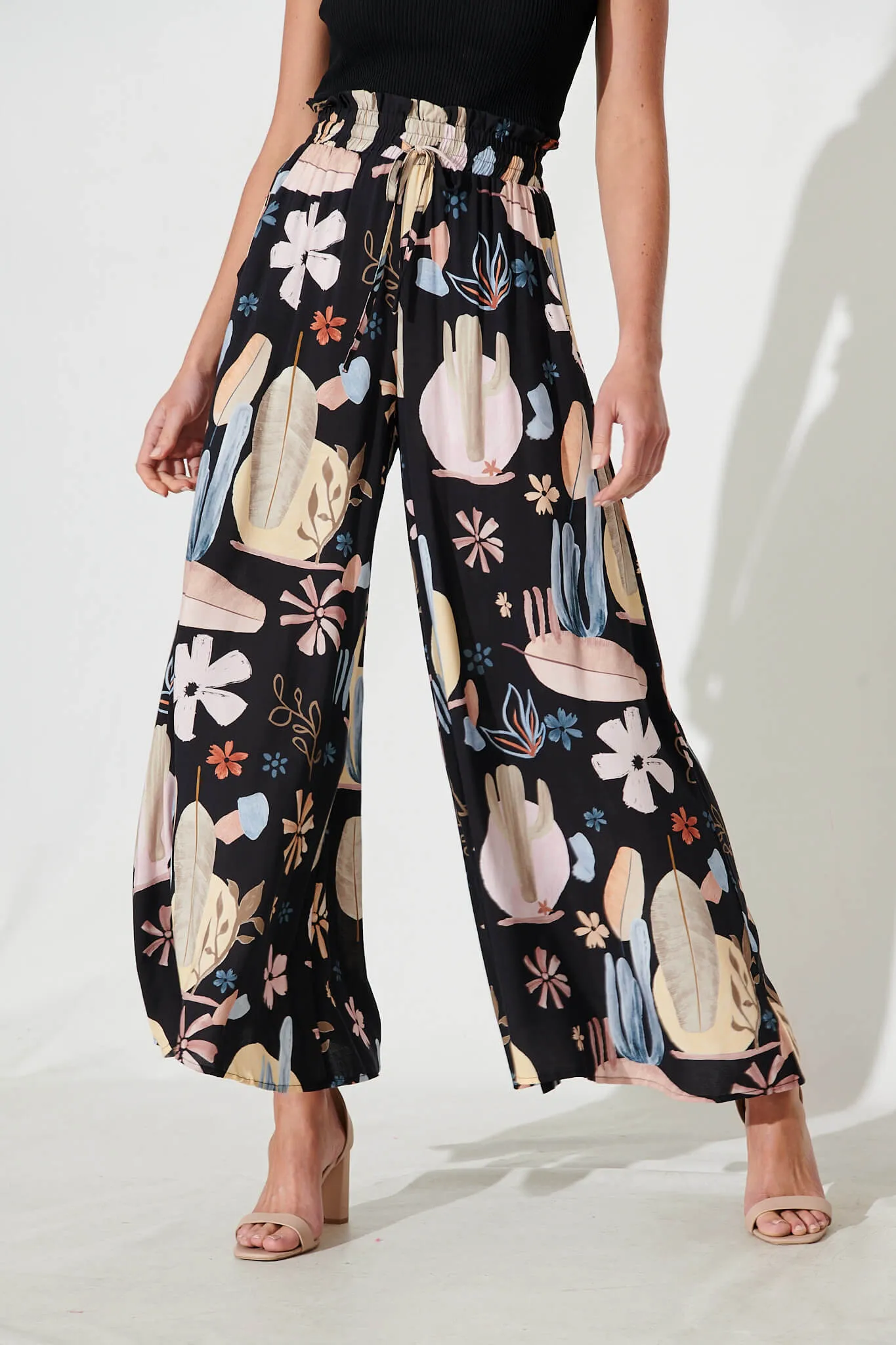 Mariah Pant In Black With Multi Print sold by St Frock product image thumbnail 2
