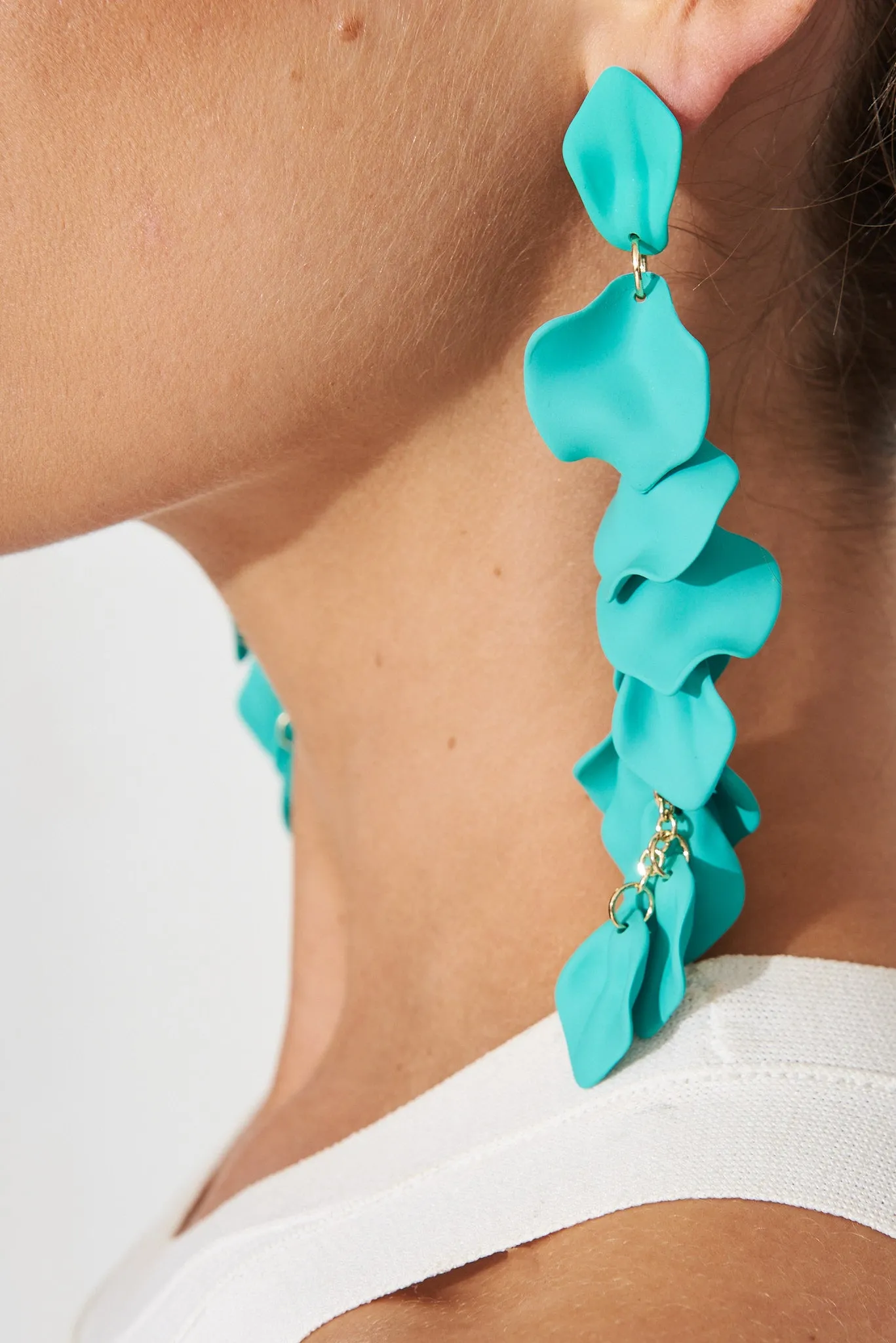 Ante Drop Earrings In Aqua sold by St Frock product image thumbnail 3