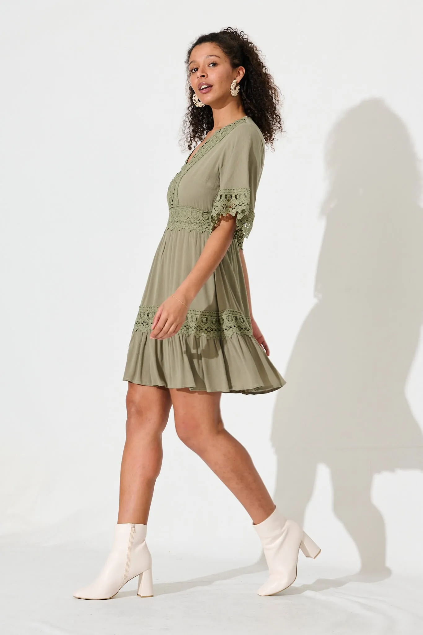 Macca Dress In Khaki sold by St Frock product image thumbnail 3