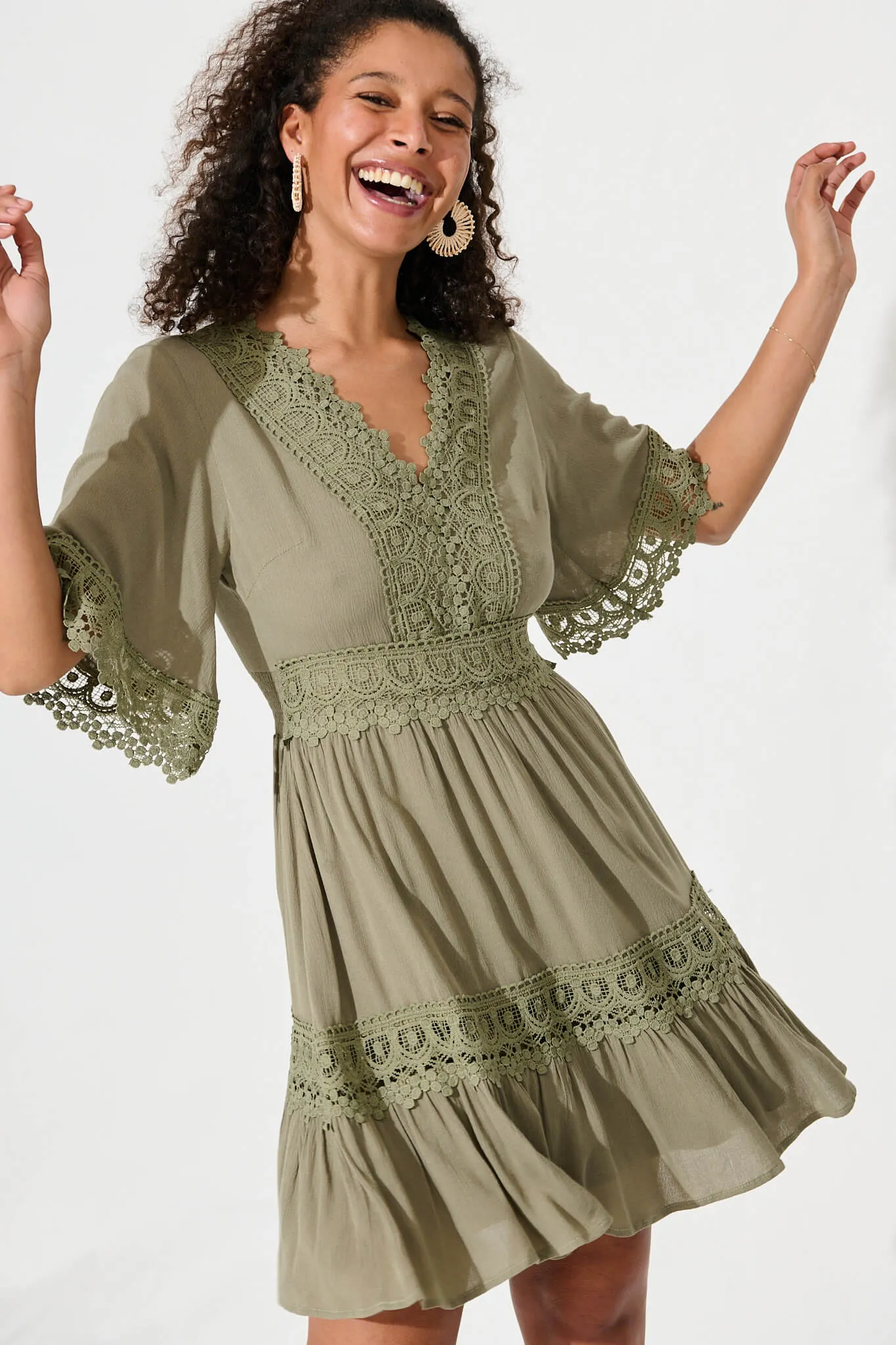 Macca Dress In Khaki sold by St Frock product image thumbnail 2