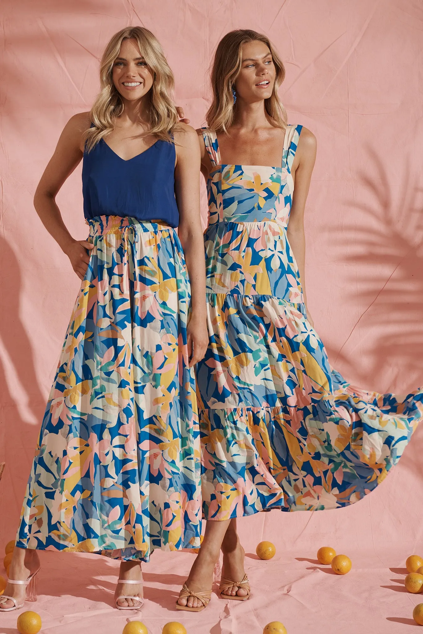Izabel Maxi Sun Dress In Cobalt With Multi Floral sold by St Frock product image thumbnail 2