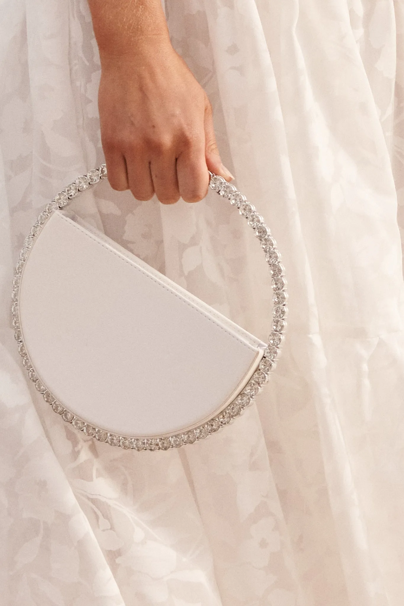 Treasure Round Clutch Bag In White Diamante sold by St Frock product image thumbnail 2