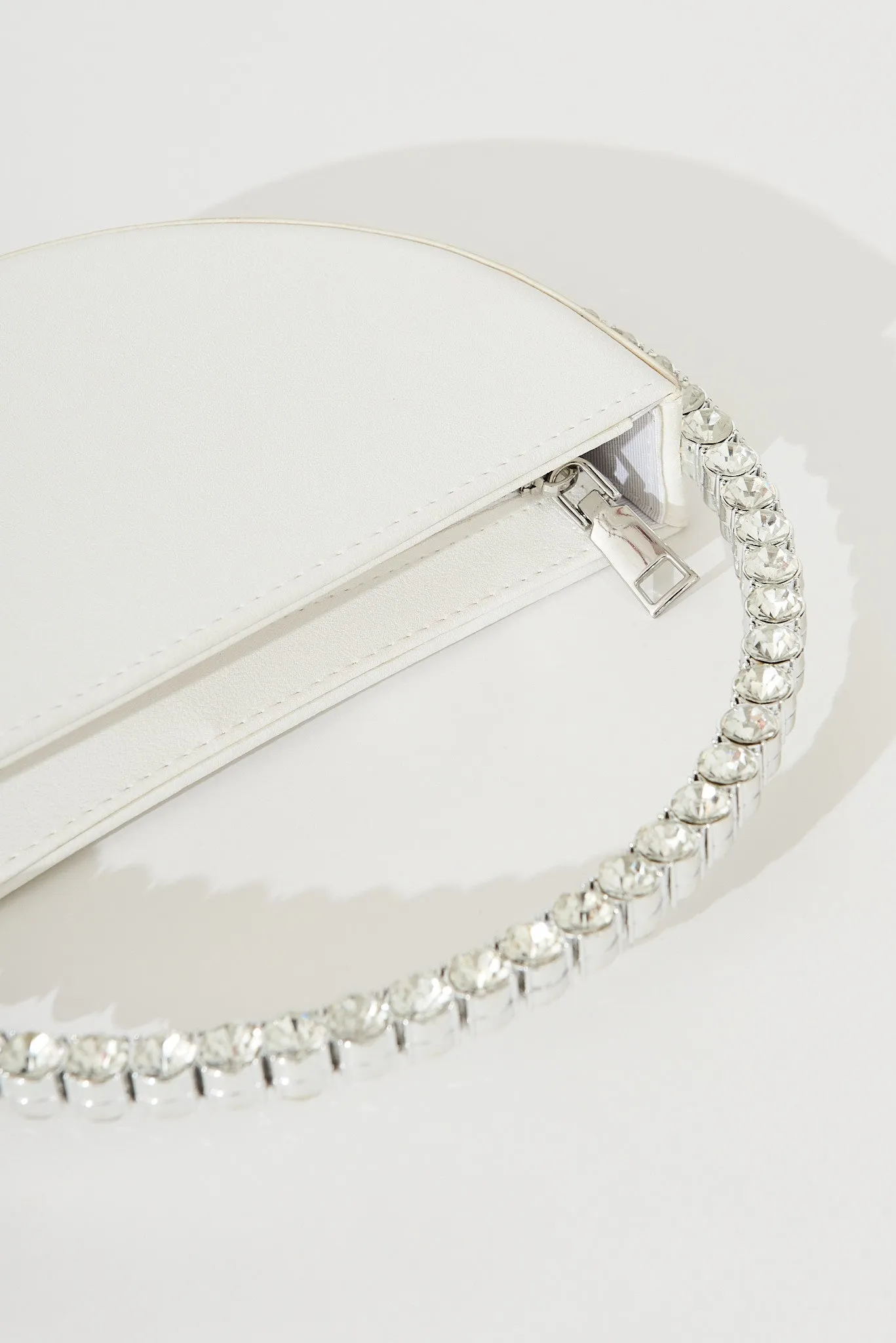 Treasure Round Clutch Bag In White Diamante sold by St Frock product image thumbnail 5