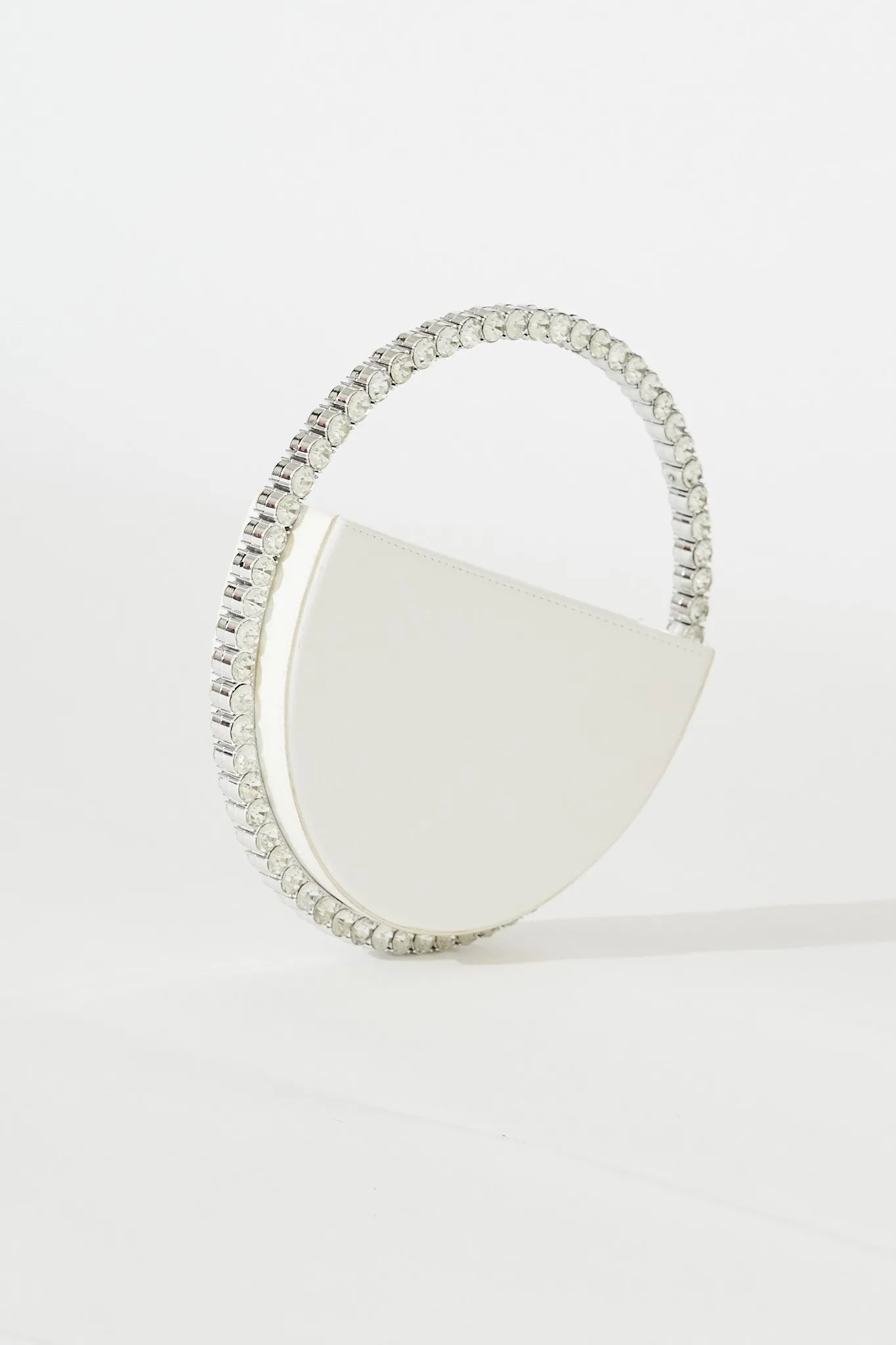 Treasure Round Clutch Bag In White Diamante sold by St Frock product image thumbnail 3