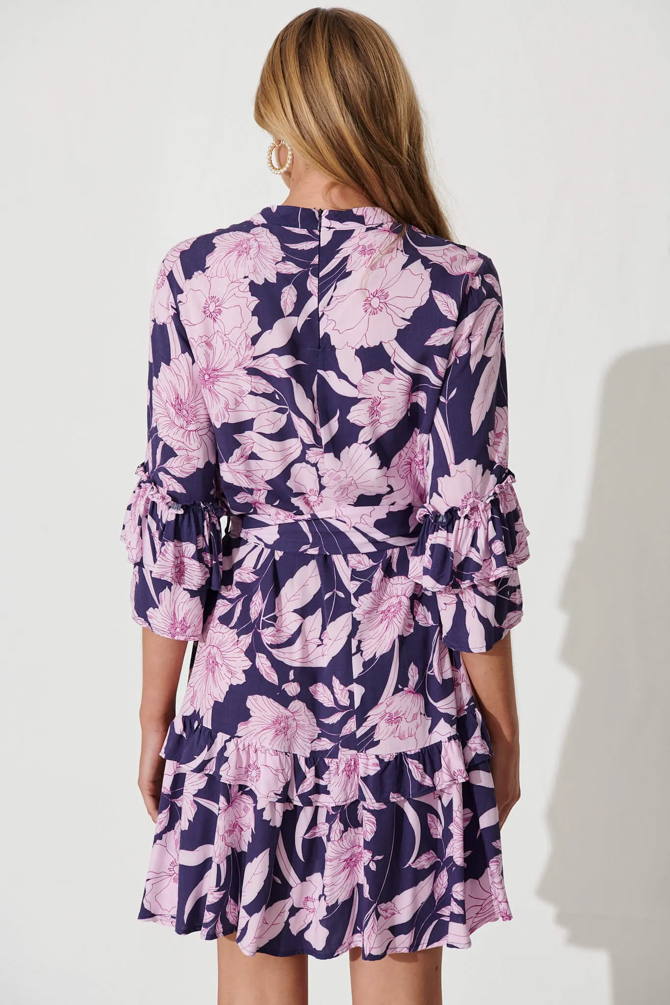 Cecile Dress In Purple Floral sold by St Frock product image thumbnail 4
