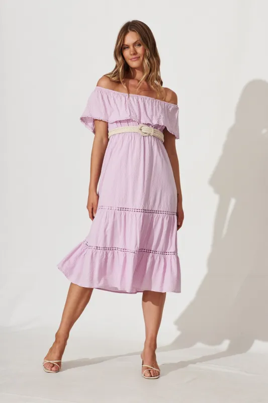Sea Bay Midi Dress In Lilac Cotton sold by St Frock