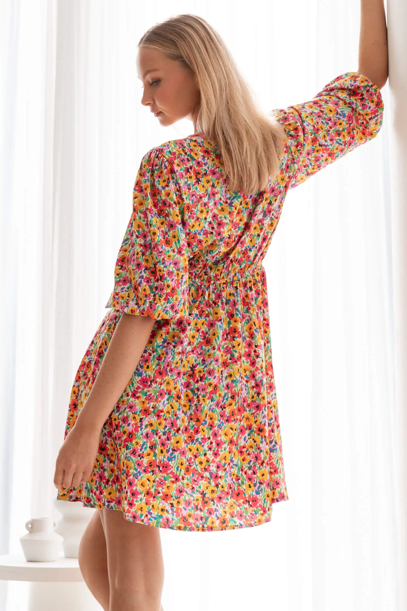 Dandy Dress In Bright Ditsy Floral sold by St Frock product image thumbnail 4