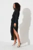 Lily Maxi Dress In Black Satin sold by St Frock