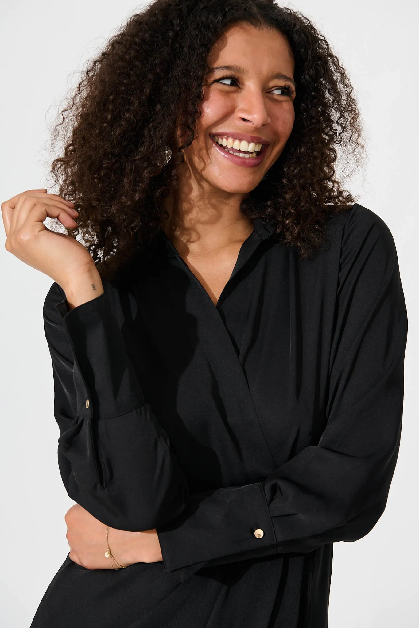 Lily Maxi Dress In Black Satin sold by St Frock product image thumbnail 5